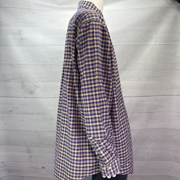 Brooks Brothers 2XLT Plaid Shirt Non-Iron Supima Cotton Long Sleeve Button Down - Picture 7 of 14